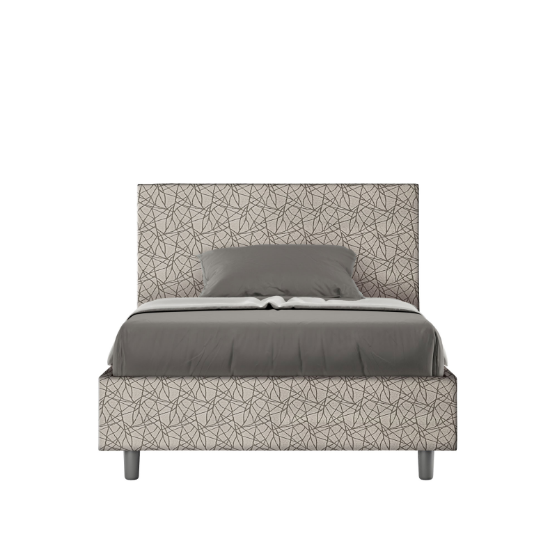 Letto imbottito 1 piazza e mezza 120x190 cm tessuto Era Adele