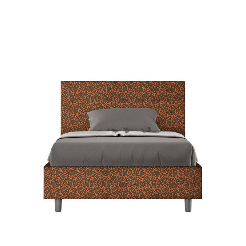Letto imbottito 1 piazza e mezza 120x190 cm tessuto Era Adele