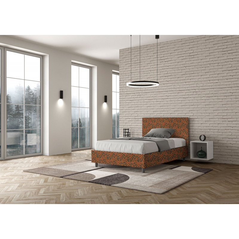 Letto imbottito 1 piazza e mezza 120x190 cm tessuto Era Adele