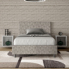 Letto imbottito 1 piazza e mezza 120x190 cm tessuto Era Adele