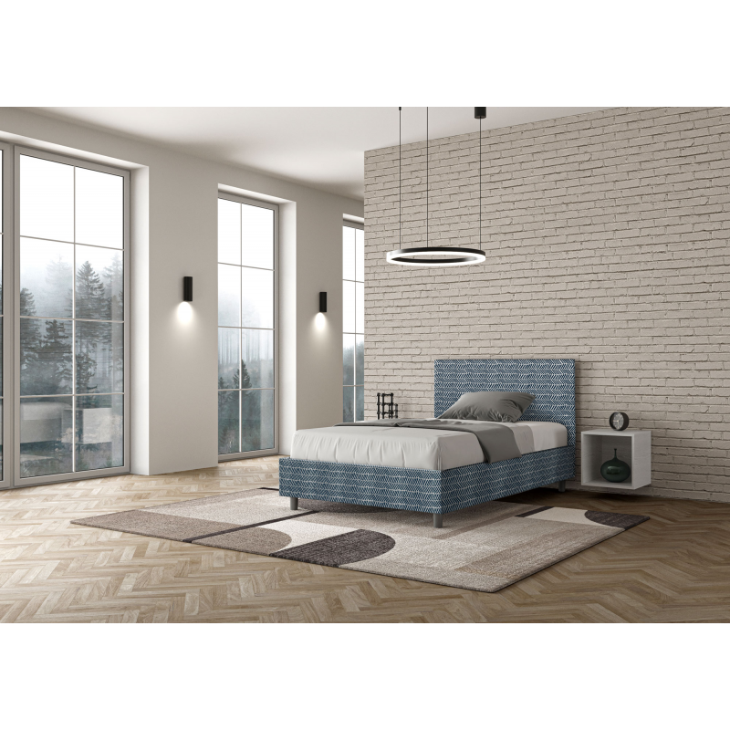 Letto imbottito 1 piazza e mezza 120x190 cm tessuto Aragona Adele