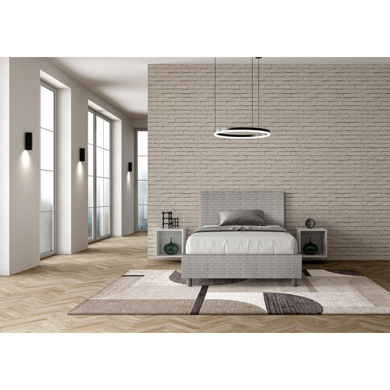 Letto imbottito 1 piazza e mezza 120x190 cm tessuto Aragona Adele