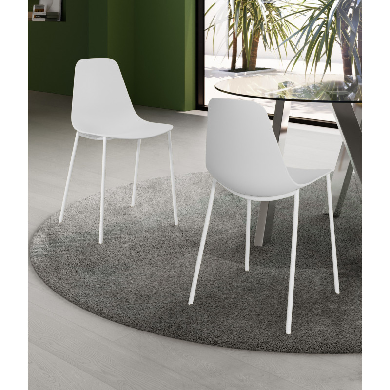 Set di 4 Sedie in polipropilene Frida 49cm X 48.5cm H 88cm Stones