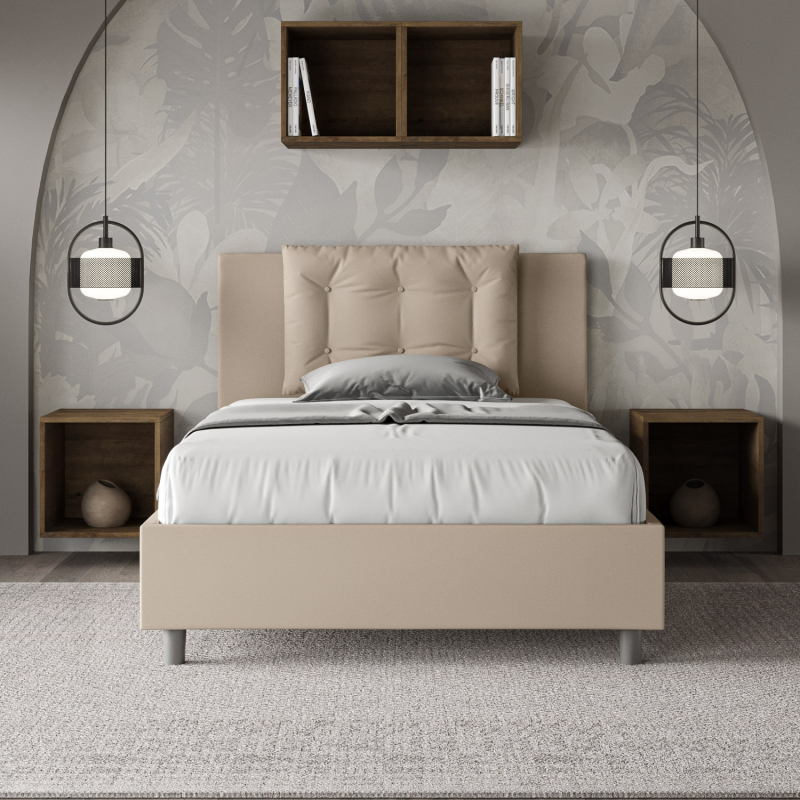 Letto imbottito 1 piazza e mezza 120x190 cm Annalisa