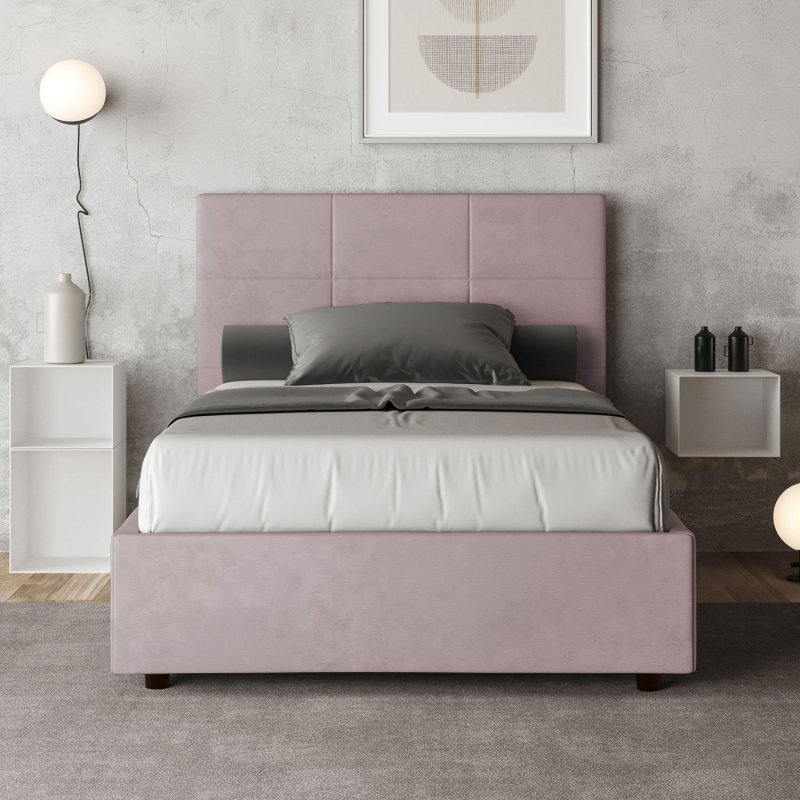 Letto imbottito 1 piazza e mezza 120x190 cm Mika