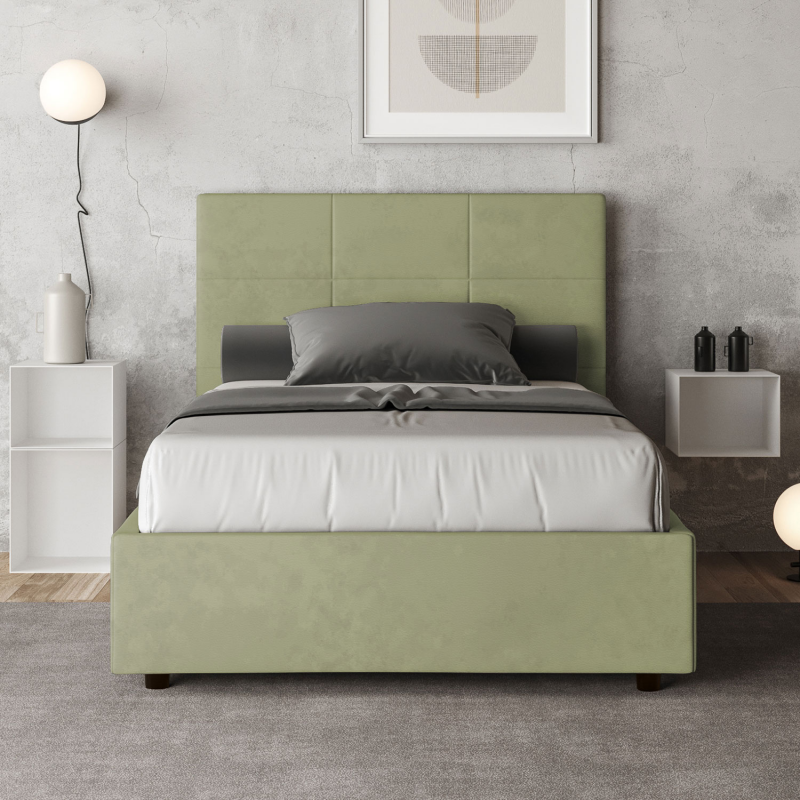 Letto imbottito 1 piazza e mezza 120x190 cm Mika