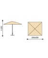 Ombrellone palo centrale Border Made in Italy - 200 x 200 cm