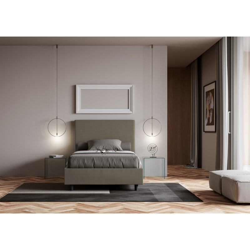 Letto imbottito 1 piazza e mezza 120x190 cm Focus