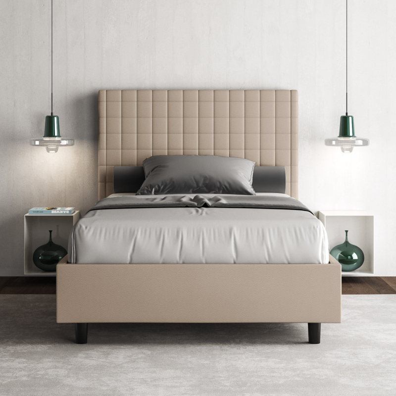 Letto imbottito 1 piazza e mezza 120x190 cm Sunny