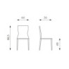 Set di 2 Sedie in similcuoio Kim 56cm X 44cm H 86.5cm Stones