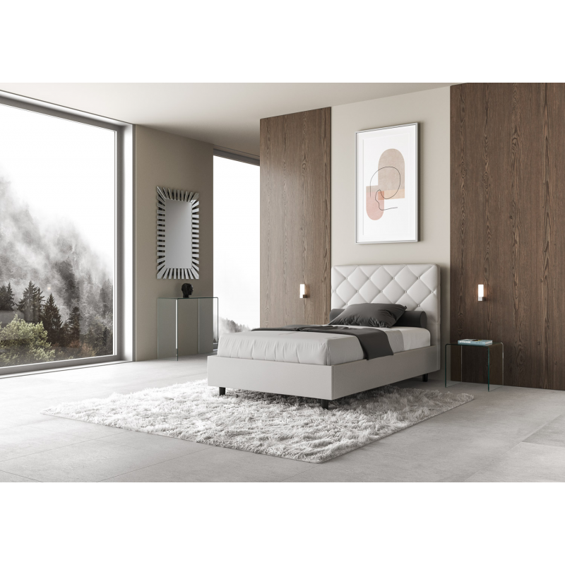 Letto imbottito 1 piazza e mezza 120x190 cm Priya