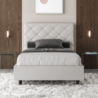 Letto imbottito 1 piazza e mezza 120x200 cm Priya