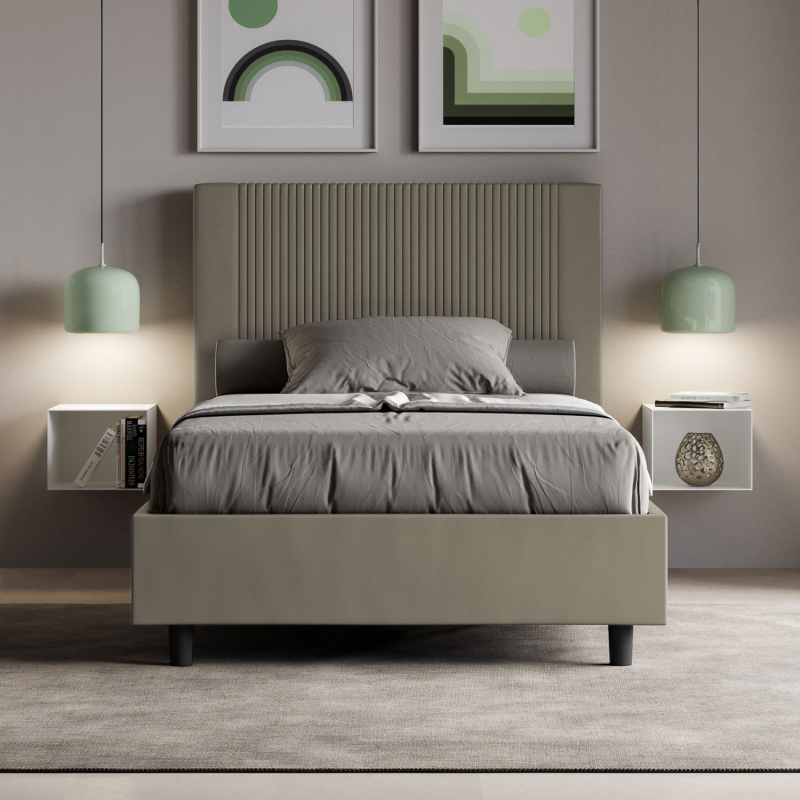 Letto imbottito 1 piazza e mezza 120x190 cm Goya