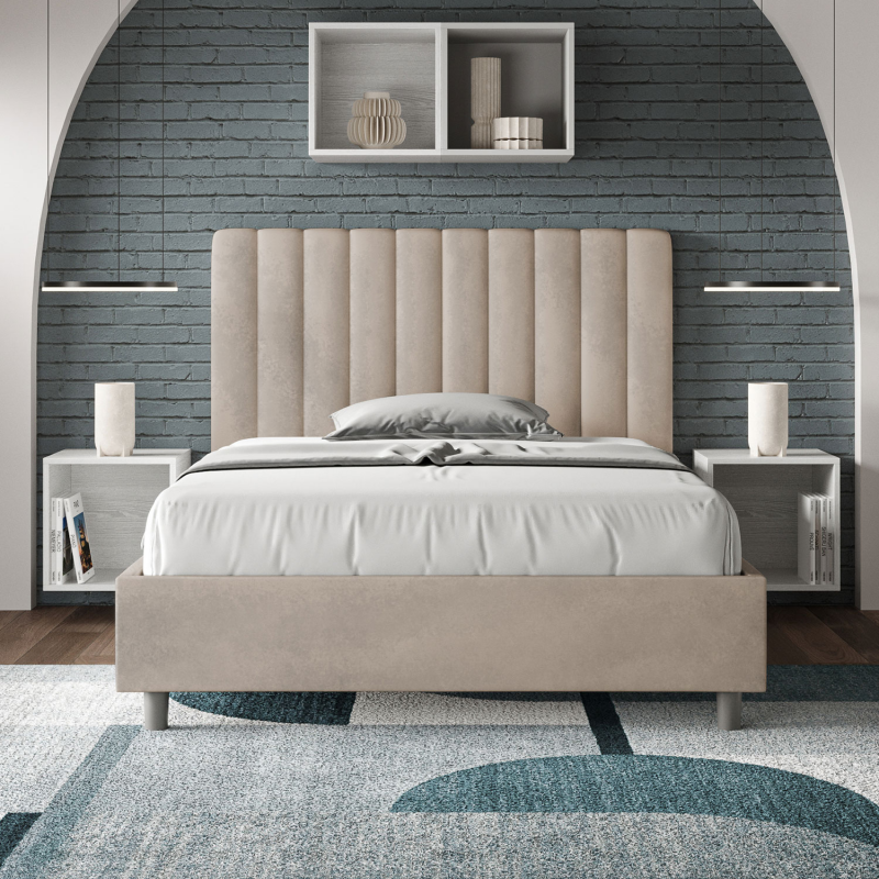 Letto imbottito 1 piazza e mezza 120x190 cm Agueda