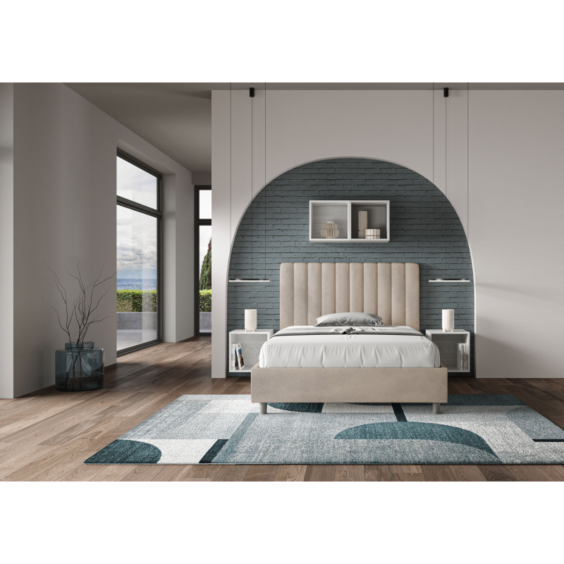Letto imbottito 1 piazza e mezza 120x190 cm Agueda