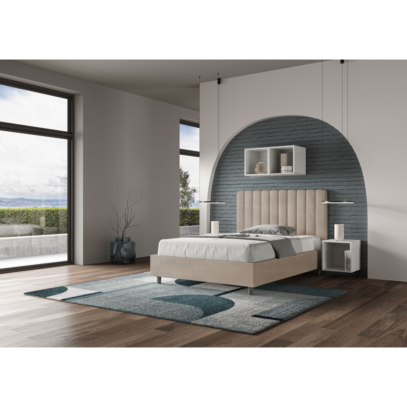 Letto imbottito 1 piazza e mezza 120x190 cm Agueda