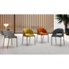 Set di 2 Sedie in Tessuto Greta 52cm X 55.5cm H 78.5cm Stones