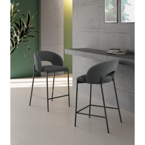 Zoom Set di 2 Sgabelli in tessuto Greta 52 x 50 x 89 cm Stones