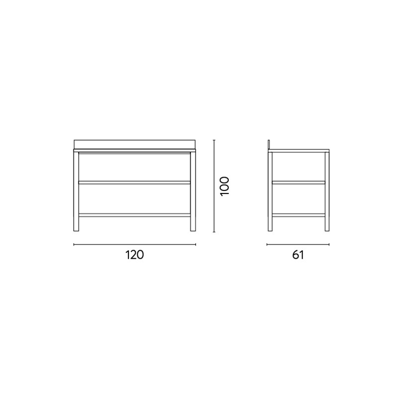 Modulo cucina a ripiani aperti 120x60 cm grigio creta Moia