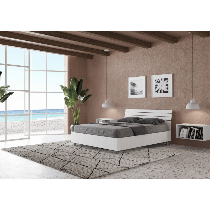 Letto Matrimoniale francese 140x190 cm testata inclinata con doghe Ankel