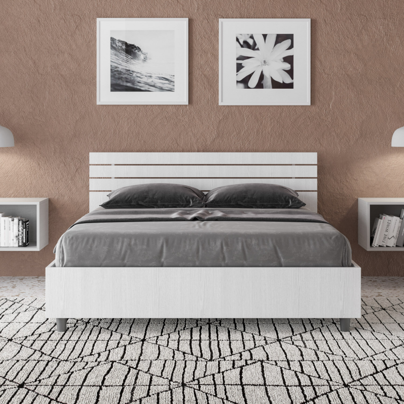 Letto Matrimoniale francese 140x190 cm testata inclinata con doghe Ankel