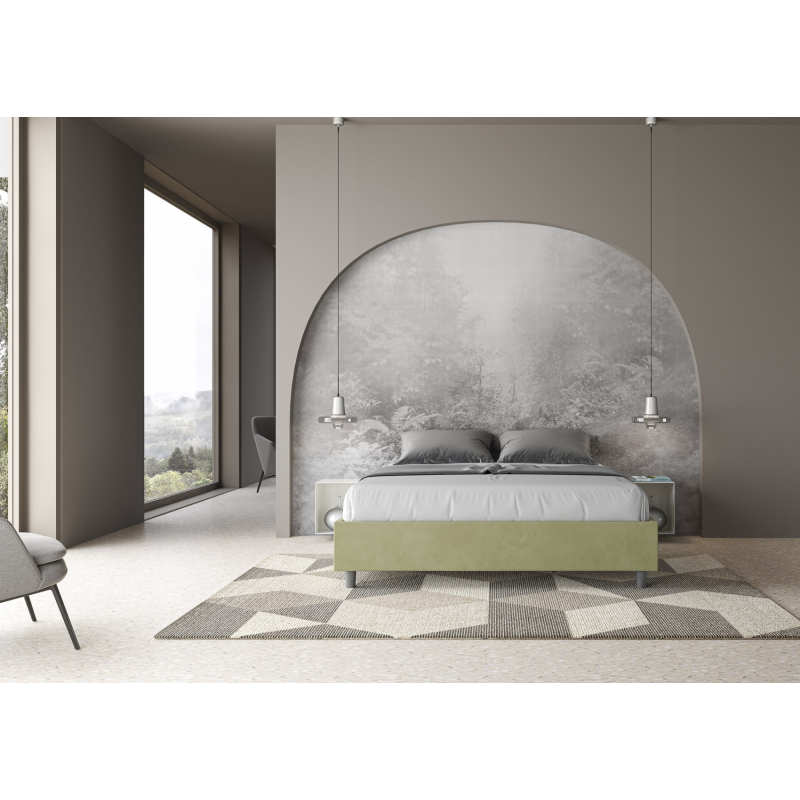 Letto Sommier imbottito Matrimoniale 160x190 cm Azelia