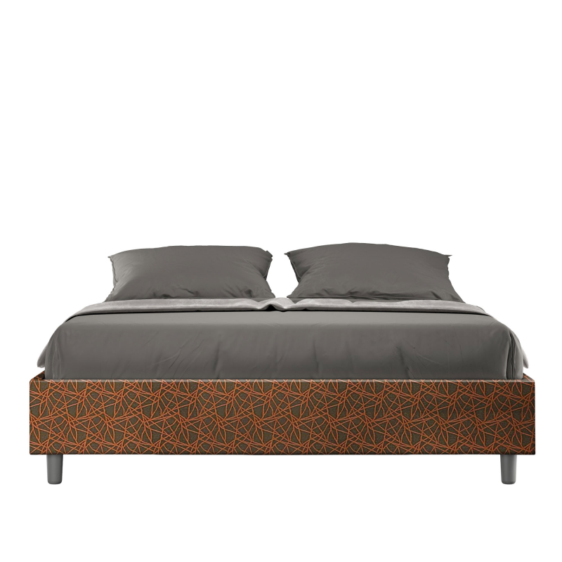 Letto Sommier imbottito Matrimoniale 160x190 cm tessuto Era Azelia