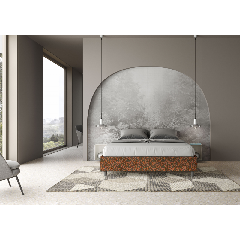 Letto Sommier imbottito Matrimoniale 160x190 cm tessuto Era Azelia