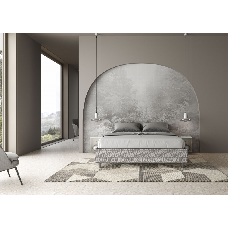 Letto Sommier imbottito Matrimoniale 160x190 cm tessuto Aragona Azelia