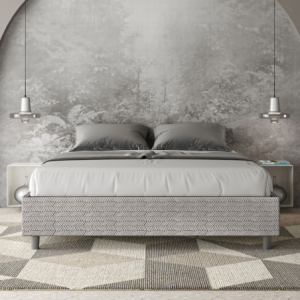 Zoom Letto Sommier imbottito Matrimoniale 160x200 cm tessuto Aragona Azelia