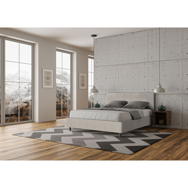 Letto imbottito Matrimoniale 160x190 cm tessuto Labirinto Adele