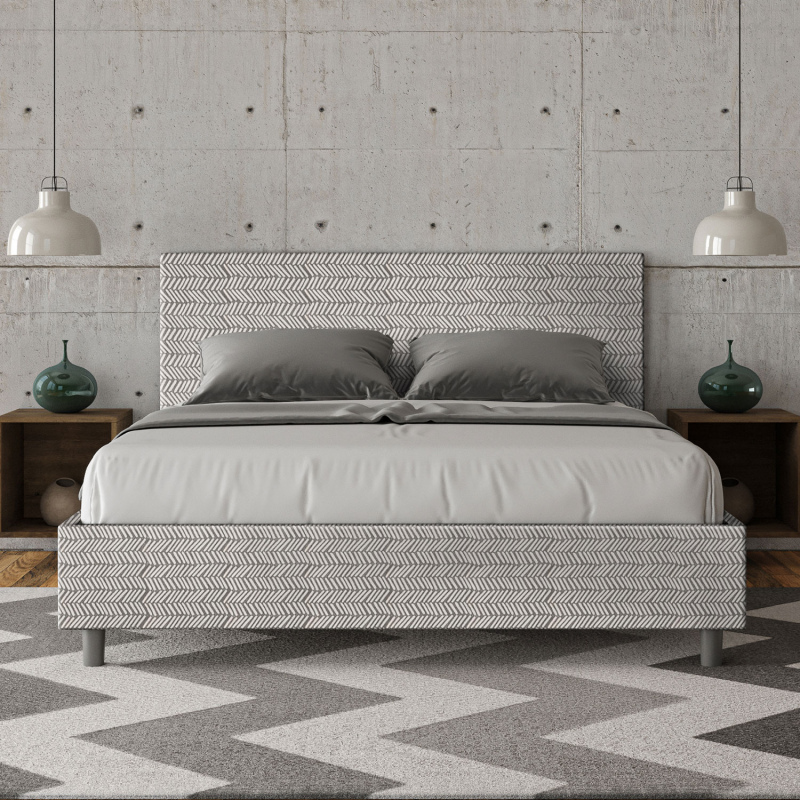 Letto imbottito Matrimoniale 160x190 cm tessuto Aragona Adele