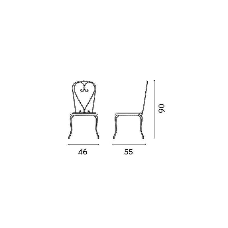 Set 2 sedie Stresa Moia ferro esterno giardino resistente design