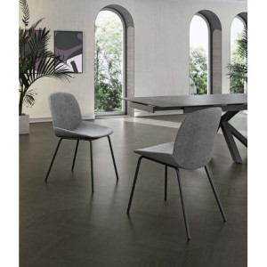 Set di 4 Sedie in tessuto Eva 57cm X 46cm H 80cm Stones