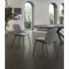 Set di 4 Sedie in tessuto Eva 57cm X 46cm H 80cm Stones