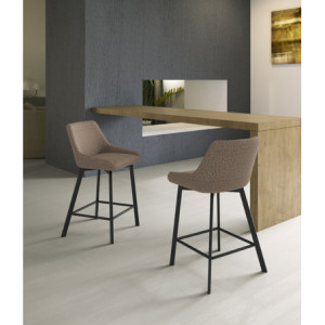 Set di 2 Sgabelli in tessuto Fox 50cm X 44cm H 94cm Stones