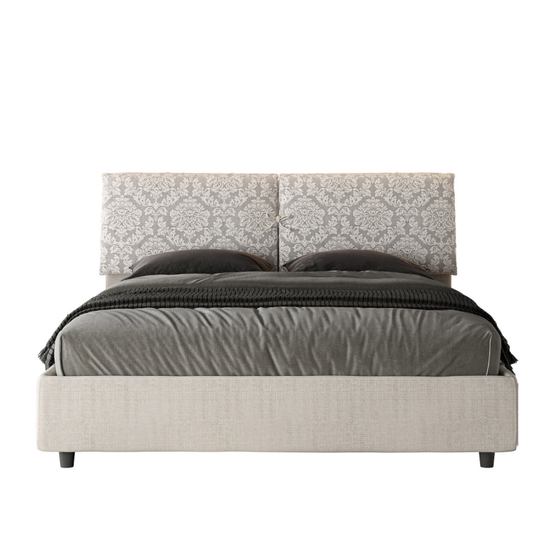 Letto imbottito Matrimoniale 160x190 cm tessuto Agata Mados