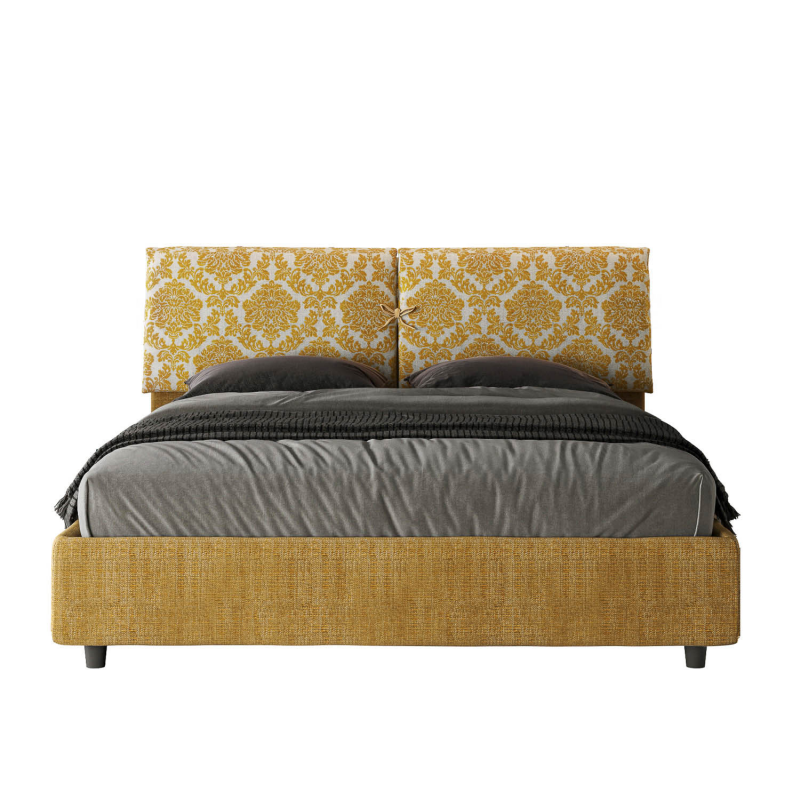 Letto imbottito Matrimoniale 160x190 cm tessuto Agata Mados