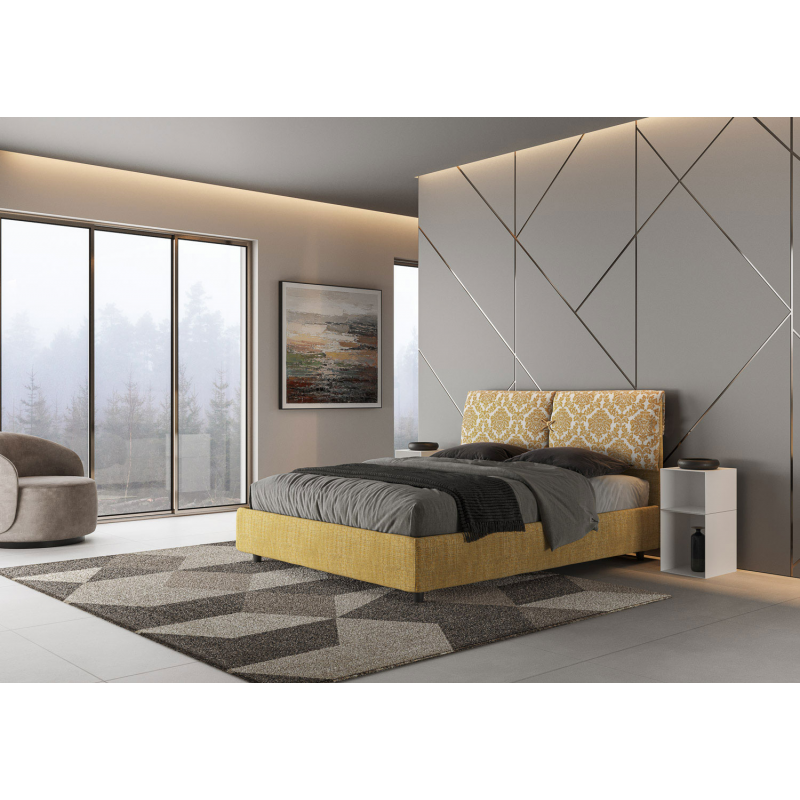 Letto imbottito Matrimoniale 160x190 cm tessuto Agata Mados