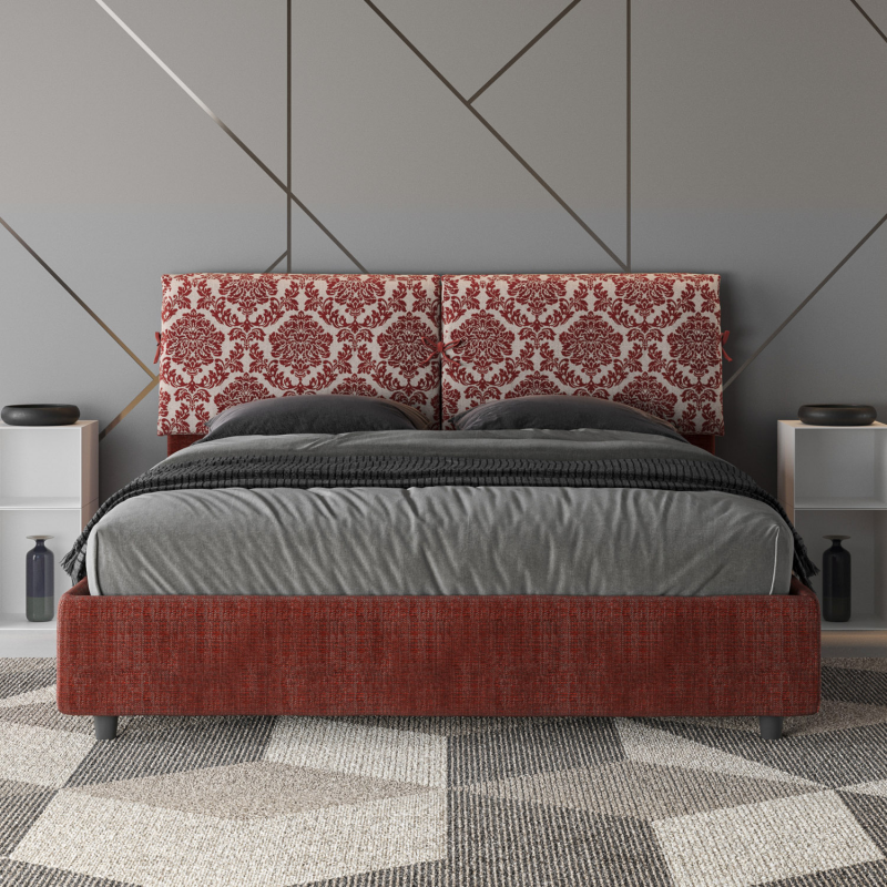 Letto imbottito Matrimoniale 160x190 cm tessuto Agata Mados