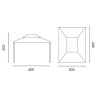 Gazebo rettangolare 3x4 m alluminio con tende laterali elegante