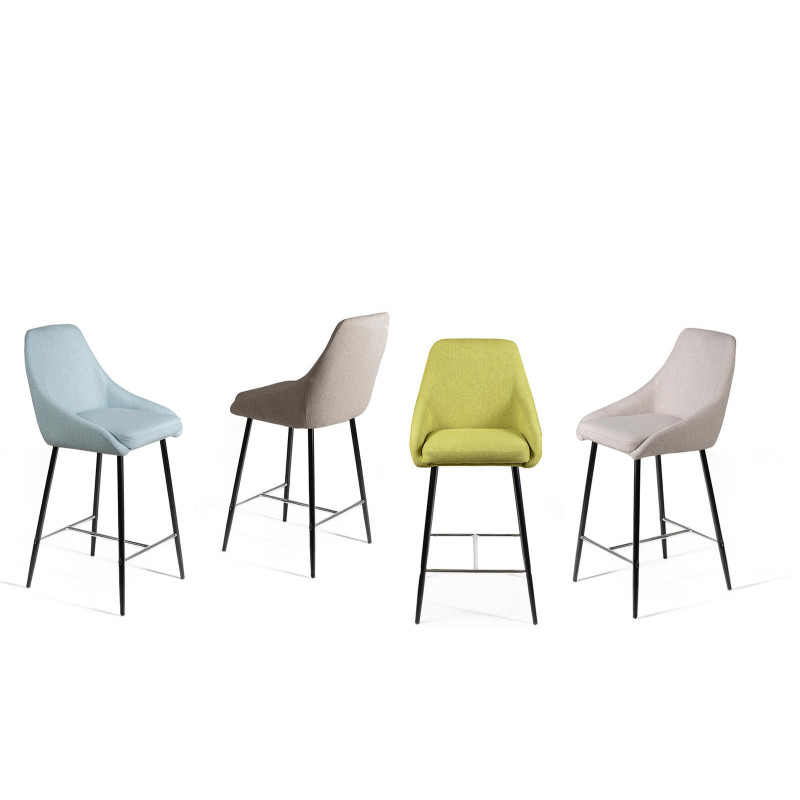 Set di 2 Sgabelli in tessuto Ray 46cm X 49cm H 97cm Stones