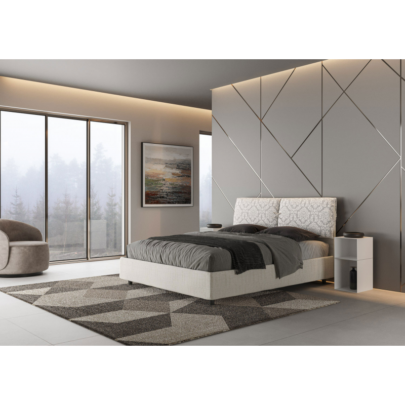 Letto imbottito Matrimoniale 160x190 cm tessuto Agata Mados