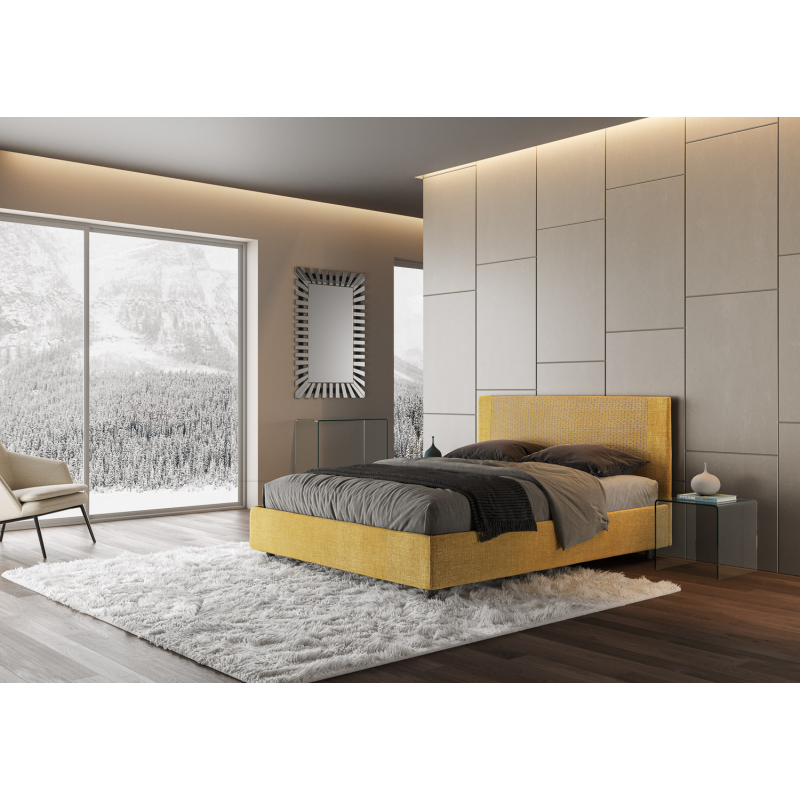 Letto imbottito Matrimoniale 160x190 cm tessuto Labirinto Rosal