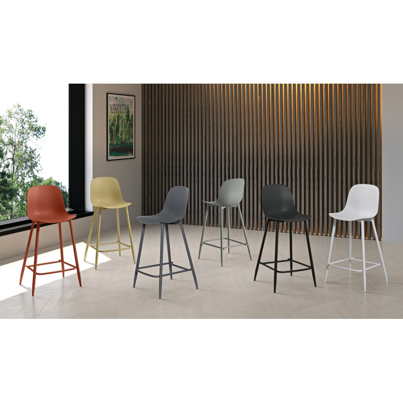 Set di 4 Sgabelli in polipropilene Frida 47.5cm X 47cm H 91.5cm Stones