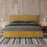 Letto imbottito Matrimoniale 160x190 cm tessuto Era Arla