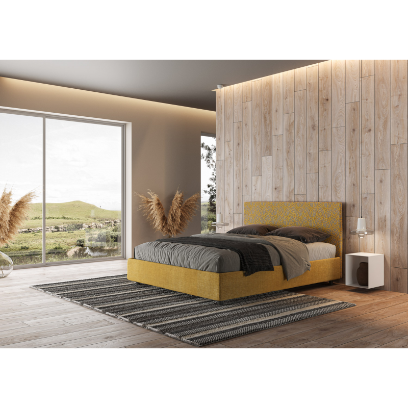 Letto imbottito Matrimoniale 160x190 cm tessuto Era Arla