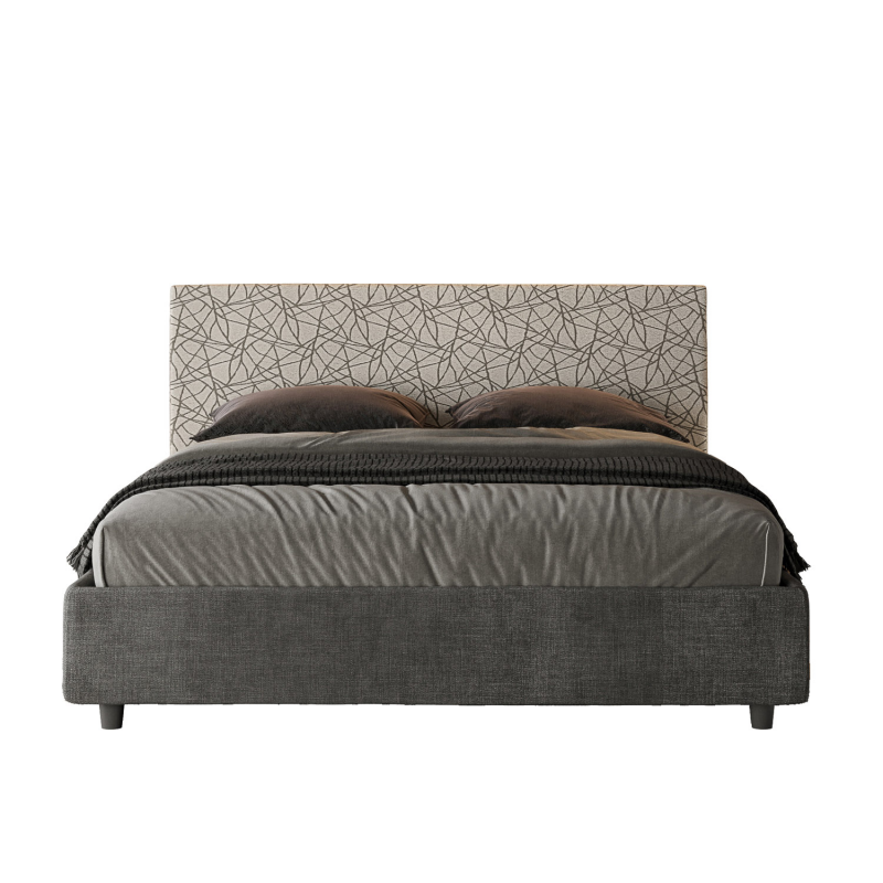 Letto imbottito Matrimoniale 160x190 cm tessuto Era Arla