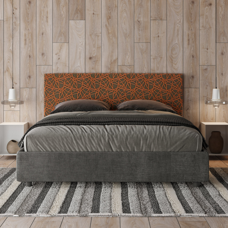Letto imbottito Matrimoniale 160x200 cm tessuto Era Arla