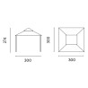 Gazebo quadrato 3x3 m ferro epoxy antracite resistente elegante